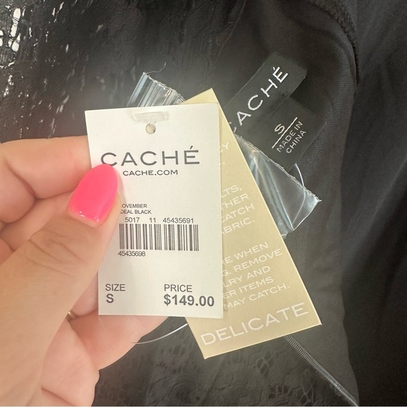 Cache Lace Shift Mini Dress. NWT. Size: Small. Color: Black. - Picture 8 of 10